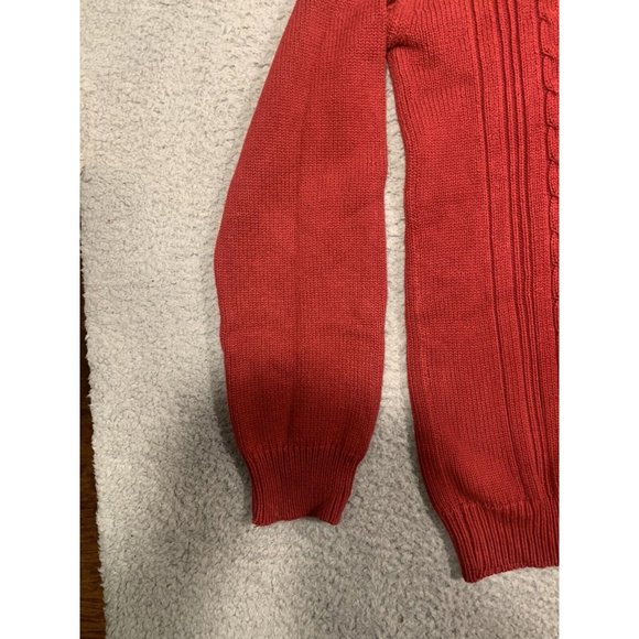 R&R Outdoors Men's Red Cable Knit Sweater Cotton Pullover XL Classic‎ - Picture 4 of 9
